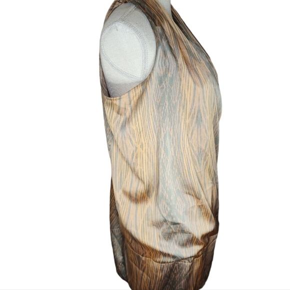 Derek Lam Design Nation Bubble Dress Sleeveless Party XL Peach Gray Faux Wrap - Picture 3 of 8